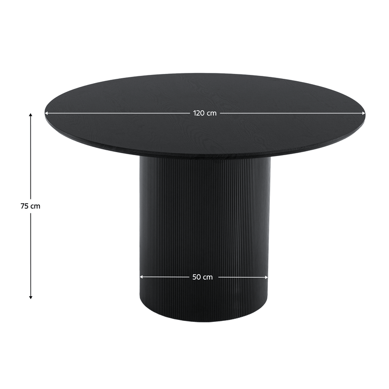 Casa si Gradina - Mobilier - Mese si birouri - Mese bucatarie si dining - Masa de sufragerie, neagra, diametru 120 cm, MAHIR TIP 2 - Infinity.ro