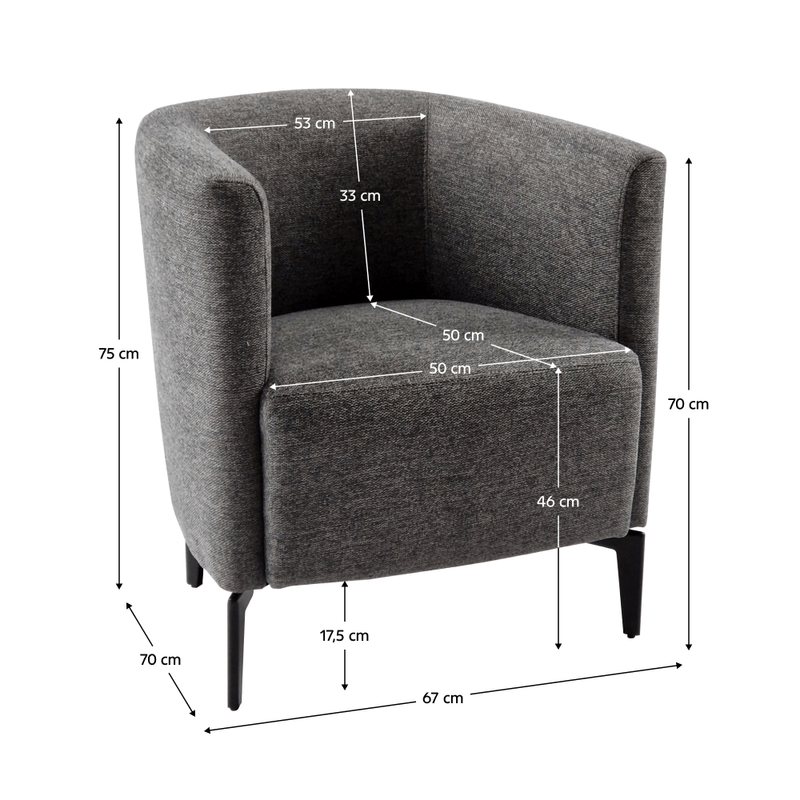 Casa si Gradina - Mobilier - Scaune si fotolii - Fotolii - Fotoliu de design, gri / negru, KAPY - Infinity.ro
