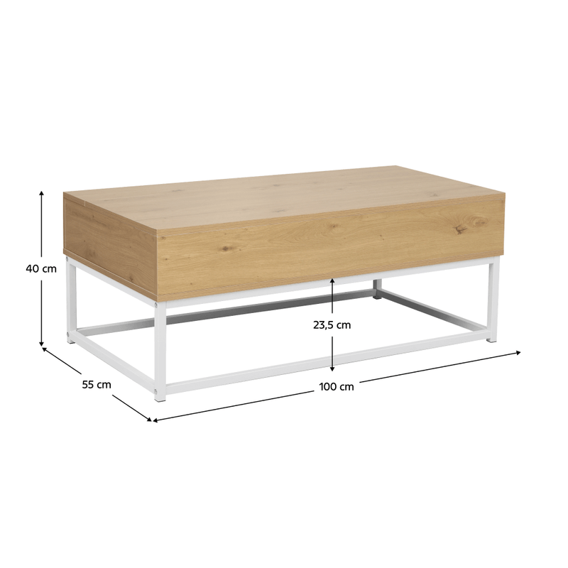 Casa si Gradina - Mobilier - Mese si birouri - Masute de cafea - Masuta de cafea, stejar/alb, LIVINA - Infinity.ro