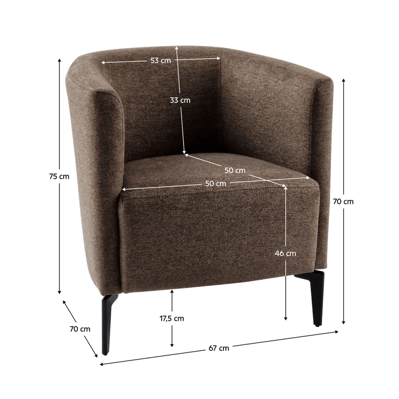 Casa si Gradina - Mobilier - Scaune si fotolii - Fotolii - Fotoliu de design, maro / negru, KAPY - Infinity.ro