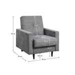 Casa si Gradina - Mobilier - Scaune si fotolii - Fotolii - Fotoliu, material textil gri, VALDO - Infinity.ro