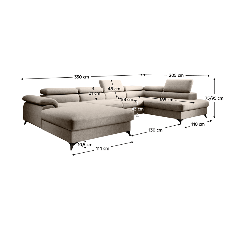 Casa si Gradina - Mobilier - Canapele si coltare - Coltare - Canapea extensibila, bej, dreapta, POLY ROH U - Infinity.ro