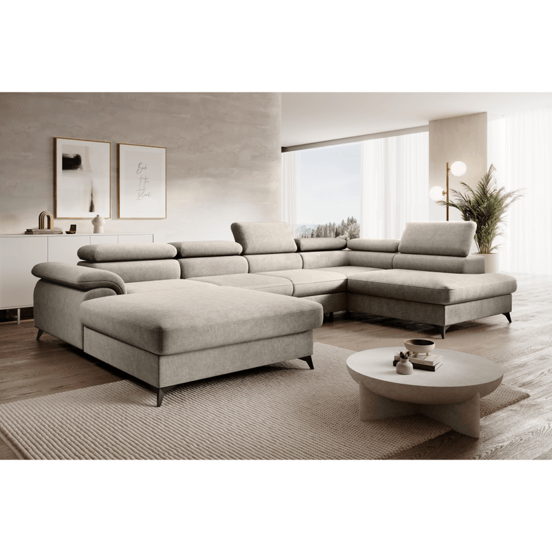 Casa si Gradina - Mobilier - Canapele si coltare - Coltare - Canapea extensibila, bej, dreapta, POLY ROH U - Infinity.ro