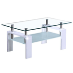 Casa si Gradina - Mobilier - Mese si birouri - Masute de cafea - Masuta de cafea, sticla/alb extra lucios HG, LIBOR 2 NEW - Infinity.ro