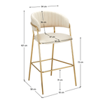 Casa si Gradina - Mobilier - Scaune si fotolii - Scaune - Scaun de bar de design, tesatura bej Velvet/gold crom auriu, DASMIN TIP 2 - Infinity.ro