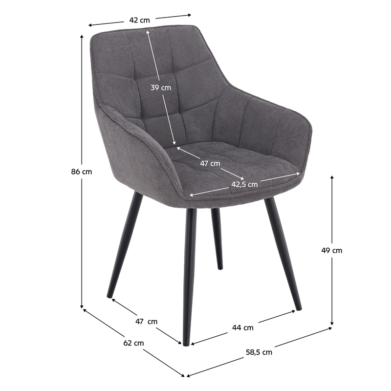 Casa si Gradina - Mobilier - Scaune si fotolii - Scaune - Scaun de design, gri/negru, MARKEN - Infinity.ro