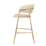 Casa si Gradina - Mobilier - Scaune si fotolii - Scaune - Scaun de bar de design, tesatura bej Velvet/gold crom auriu, DASMIN TIP 2 - Infinity.ro
