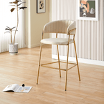 Casa si Gradina - Mobilier - Scaune si fotolii - Scaune - Scaun de bar de design, tesatura bej Velvet/gold crom auriu, DASMIN TIP 2 - Infinity.ro