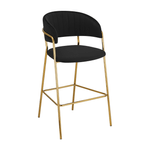 Casa si Gradina - Mobilier - Scaune si fotolii - Scaune - Scaun de bar de design, material catifea neagra/gold crom auriu, DASMIN TIP 2 - Infinity.ro