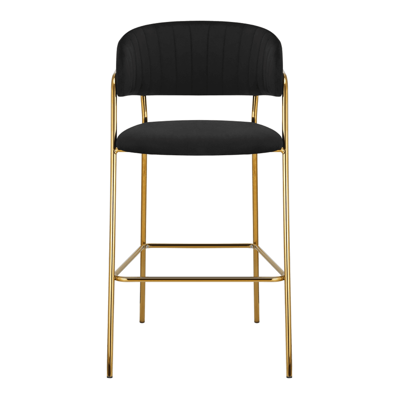 Casa si Gradina - Mobilier - Scaune si fotolii - Scaune - Scaun de bar de design, material catifea neagra/gold crom auriu, DASMIN TIP 2 - Infinity.ro