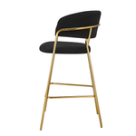 Casa si Gradina - Mobilier - Scaune si fotolii - Scaune - Scaun de bar de design, material catifea neagra/gold crom auriu, DASMIN TIP 2 - Infinity.ro