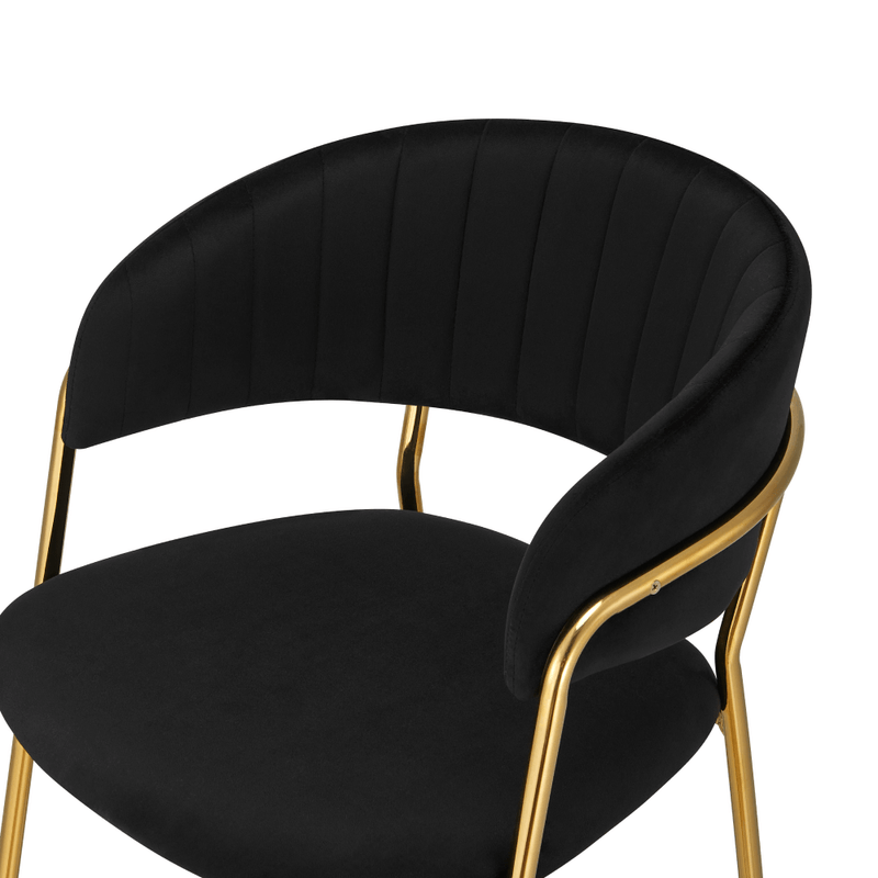 Casa si Gradina - Mobilier - Scaune si fotolii - Scaune - Scaun de bar de design, material catifea neagra/gold crom auriu, DASMIN TIP 2 - Infinity.ro