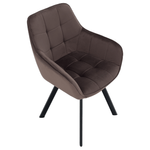 Casa si Gradina - Mobilier - Scaune si fotolii - Scaune - Scaun de design, gri-maronie Velvet/negru, PETIN - Infinity.ro