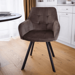 Casa si Gradina - Mobilier - Scaune si fotolii - Scaune - Scaun de design, gri-maronie Velvet/negru, PETIN - Infinity.ro