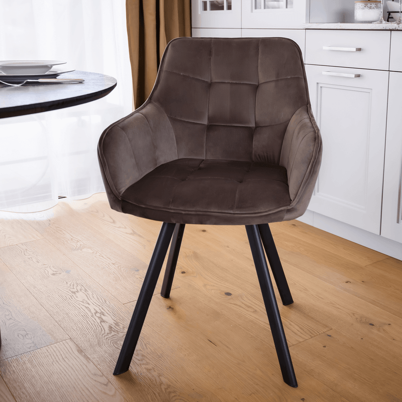 Casa si Gradina - Mobilier - Scaune si fotolii - Scaune - Scaun de design, gri-maronie Velvet/negru, PETIN - Infinity.ro