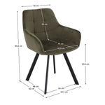 Casa si Gradina - Mobilier - Scaune si fotolii - Scaune - Scaun de design, Velvet verde/negru, PETIN - Infinity.ro