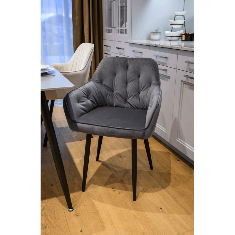 Casa si Gradina - Mobilier - Scaune si fotolii - Scaune - Fotoliu de design, material Velvet gri, VERIO - Infinity.ro