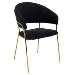 Casa si Gradina - Mobilier - Scaune si fotolii - Scaune - Scaun de sufragerie de design, material Velvet negru/gold crom auriu, DASMIN TIP 1 - Infinity.ro