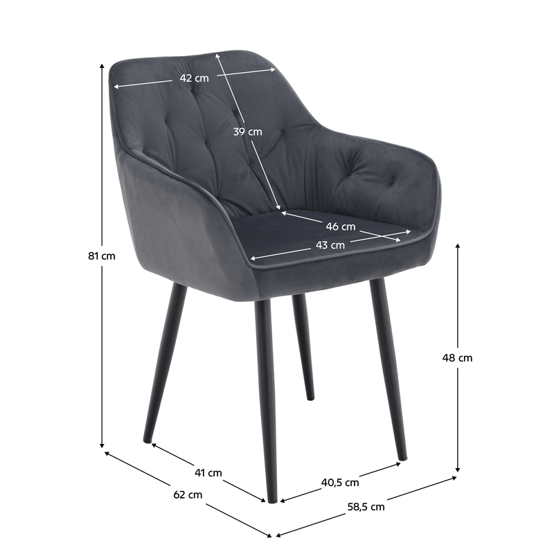 Casa si Gradina - Mobilier - Scaune si fotolii - Scaune - Fotoliu de design, material Velvet gri, VERIO - Infinity.ro