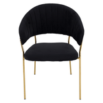 Casa si Gradina - Mobilier - Scaune si fotolii - Scaune - Scaun de sufragerie de design, material Velvet negru/gold crom auriu, DASMIN TIP 1 - Infinity.ro