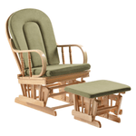 Casa si Gradina - Mobilier - Scaune si fotolii - Fotolii - Scaun balansoar cu suport pentru picioare, natural/verde, DALBERT - Infinity.ro