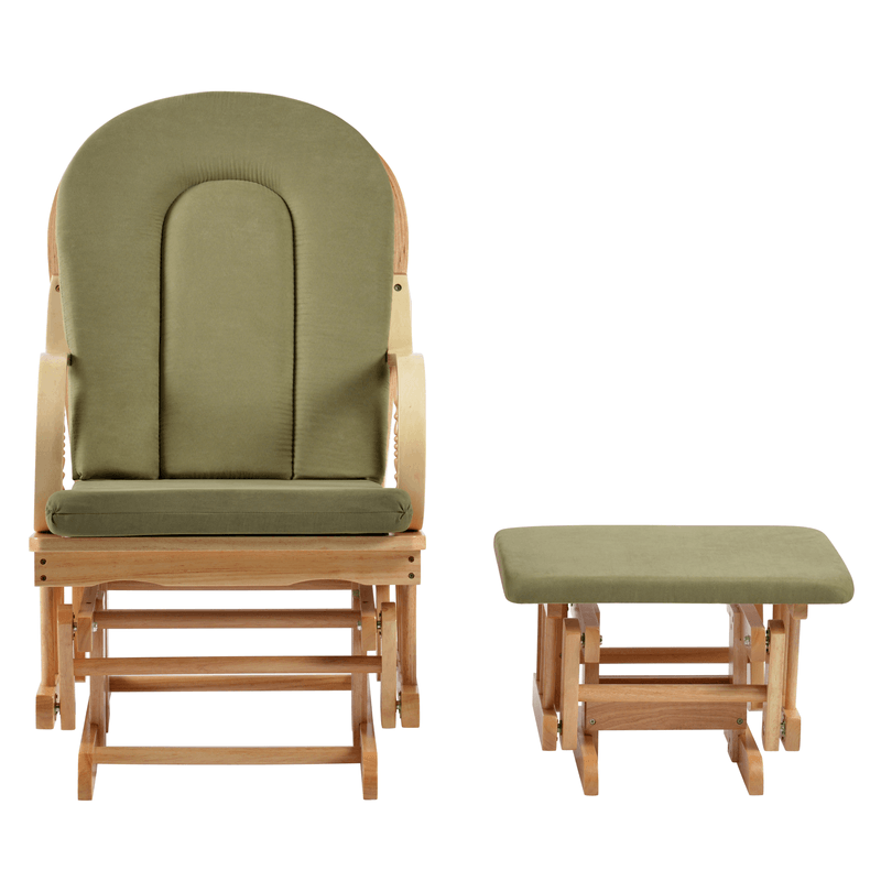 Casa si Gradina - Mobilier - Scaune si fotolii - Fotolii - Scaun balansoar cu suport pentru picioare, natural/verde, DALBERT - Infinity.ro