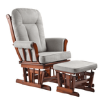 Casa si Gradina - Mobilier - Scaune si fotolii - Fotolii - Scaun balansoar cu suport pentru picioare, nuc/gri, SAFORD - Infinity.ro