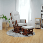 Casa si Gradina - Mobilier - Scaune si fotolii - Fotolii - Scaun balansoar cu suport pentru picioare, nuc/gri, SAFORD - Infinity.ro