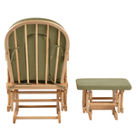 Casa si Gradina - Mobilier - Scaune si fotolii - Fotolii - Scaun balansoar cu suport pentru picioare, natural/verde, DALBERT - Infinity.ro