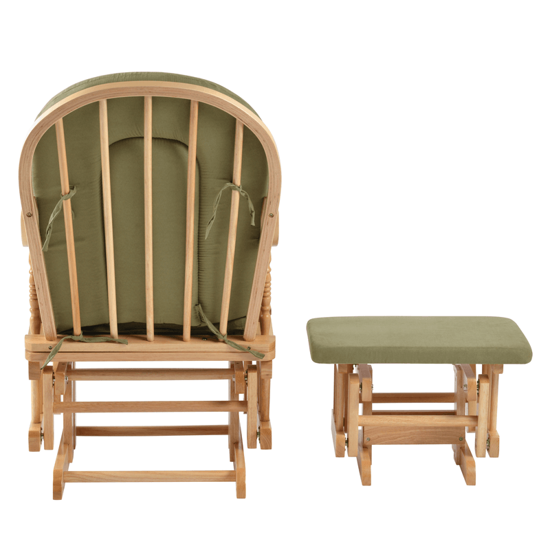 Casa si Gradina - Mobilier - Scaune si fotolii - Fotolii - Scaun balansoar cu suport pentru picioare, natural/verde, DALBERT - Infinity.ro
