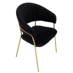 Casa si Gradina - Mobilier - Scaune si fotolii - Scaune - Scaun de sufragerie de design, material Velvet negru/gold crom auriu, DASMIN TIP 1 - Infinity.ro