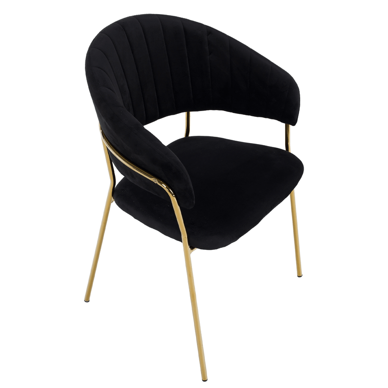 Casa si Gradina - Mobilier - Scaune si fotolii - Scaune - Scaun de sufragerie de design, material Velvet negru/gold crom auriu, DASMIN TIP 1 - Infinity.ro