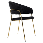 Casa si Gradina - Mobilier - Scaune si fotolii - Scaune - Scaun de sufragerie de design, material Velvet negru/gold crom auriu, DASMIN TIP 1 - Infinity.ro