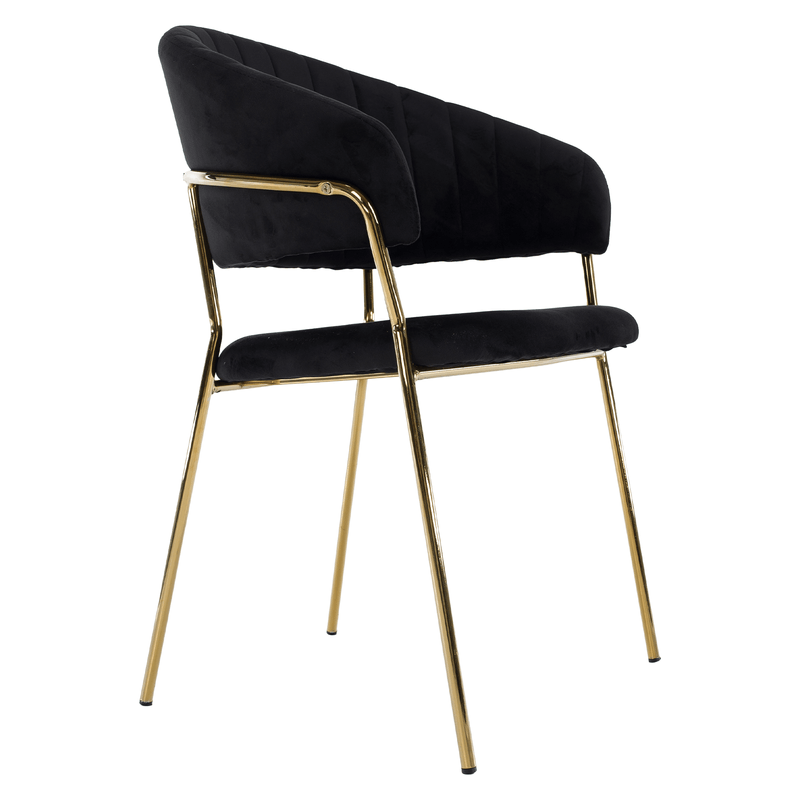 Casa si Gradina - Mobilier - Scaune si fotolii - Scaune - Scaun de sufragerie de design, material Velvet negru/gold crom auriu, DASMIN TIP 1 - Infinity.ro
