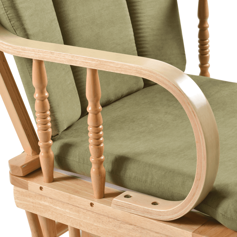 Casa si Gradina - Mobilier - Scaune si fotolii - Fotolii - Scaun balansoar cu suport pentru picioare, natural/verde, DALBERT - Infinity.ro