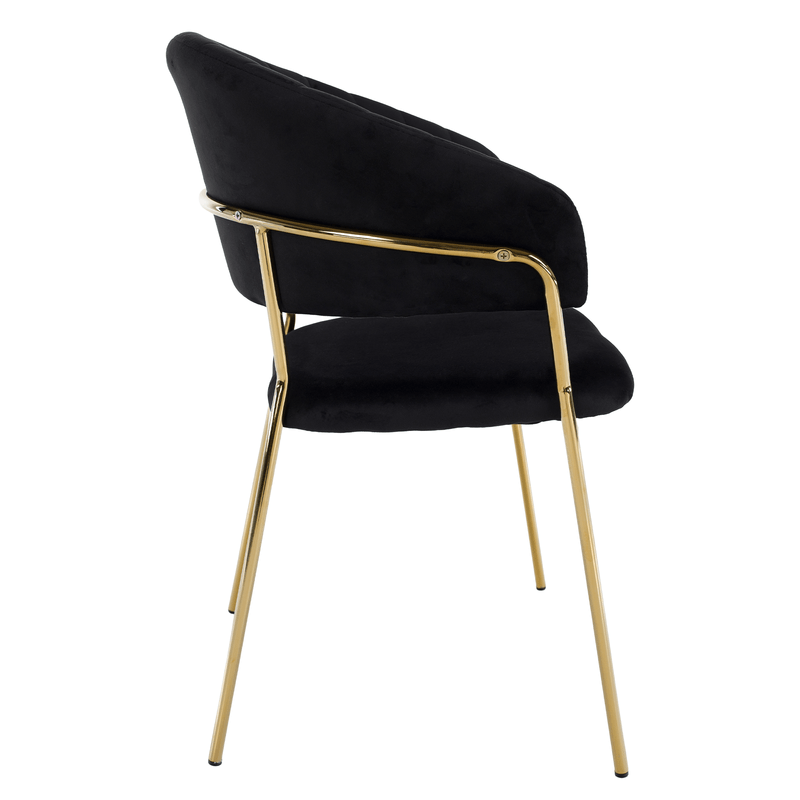 Casa si Gradina - Mobilier - Scaune si fotolii - Scaune - Scaun de sufragerie de design, material Velvet negru/gold crom auriu, DASMIN TIP 1 - Infinity.ro
