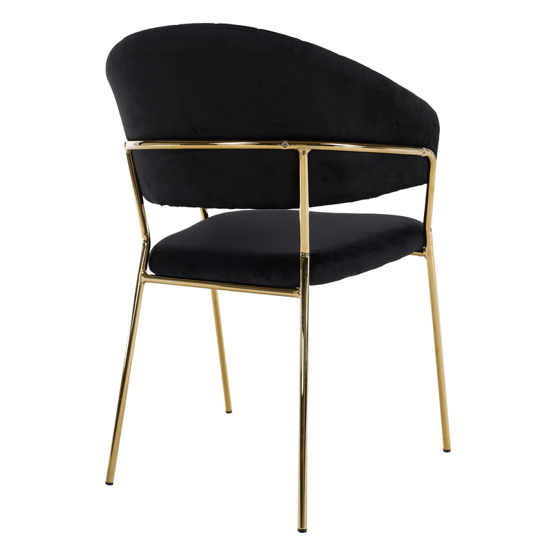 Casa si Gradina - Mobilier - Scaune si fotolii - Scaune - Scaun de sufragerie de design, material Velvet negru/gold crom auriu, DASMIN TIP 1 - Infinity.ro