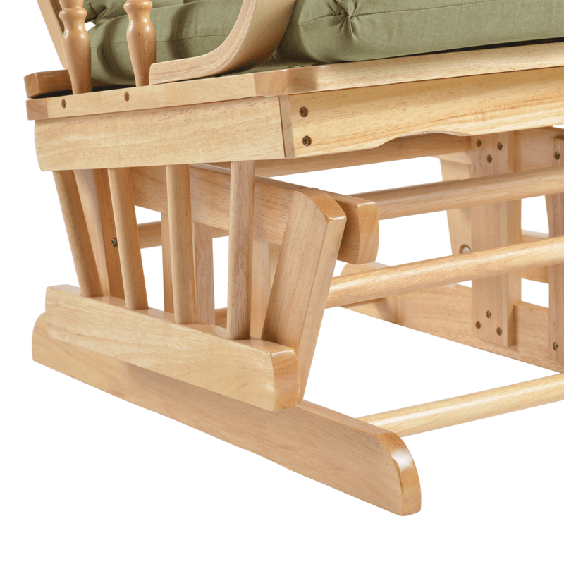 Casa si Gradina - Mobilier - Scaune si fotolii - Fotolii - Scaun balansoar cu suport pentru picioare, natural/verde, DALBERT - Infinity.ro