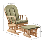 Casa si Gradina - Mobilier - Scaune si fotolii - Fotolii - Scaun balansoar cu suport pentru picioare, natural/verde, DALBERT - Infinity.ro