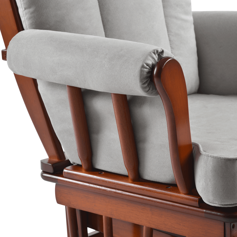 Casa si Gradina - Mobilier - Scaune si fotolii - Fotolii - Scaun balansoar cu suport pentru picioare, nuc/gri, SAFORD - Infinity.ro