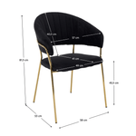 Casa si Gradina - Mobilier - Scaune si fotolii - Scaune - Scaun de sufragerie de design, material Velvet negru/gold crom auriu, DASMIN TIP 1 - Infinity.ro