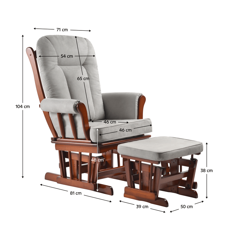 Casa si Gradina - Mobilier - Scaune si fotolii - Fotolii - Scaun balansoar cu suport pentru picioare, nuc/gri, SAFORD - Infinity.ro