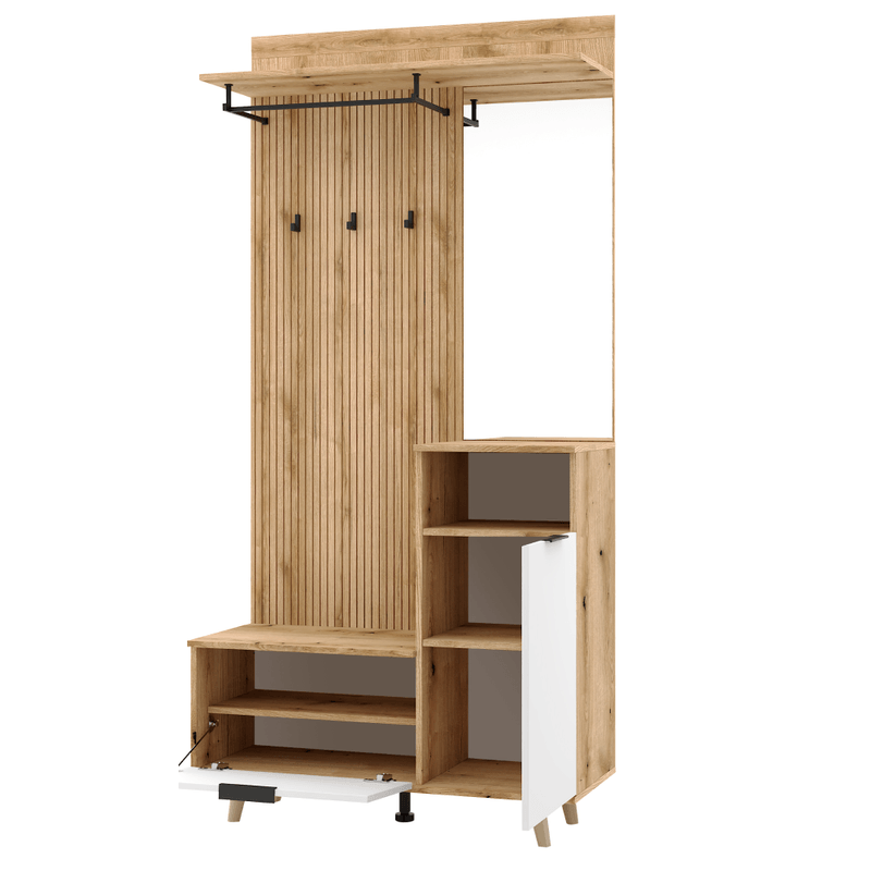 Casa si Gradina - Mobilier - Dulapuri si sifoniere - Dulapuri - Set pentru hol, stejar evoke/alb, NODRI - Infinity.ro