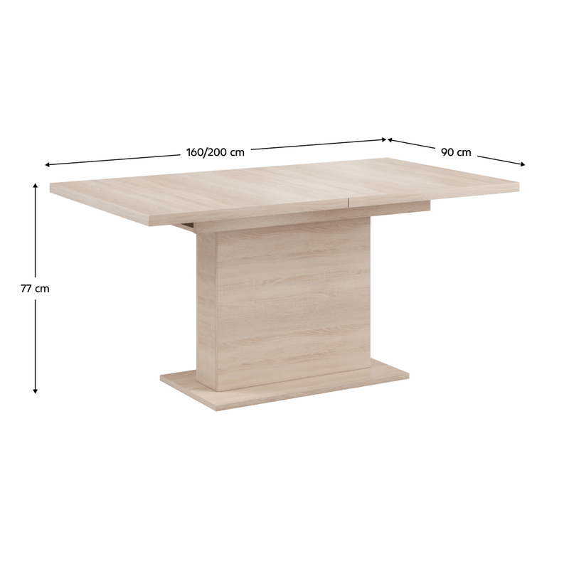 Casa si Gradina - Mobilier - Mese si birouri - Mese bucatarie si dining - Masa extensibila pentru sufragerie, stejar sonoma, 160-200x90 cm, BOBA - Infinity.ro