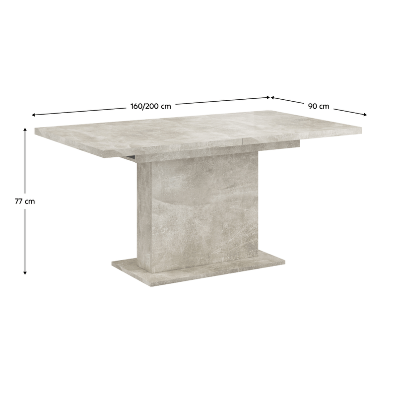 Casa si Gradina - Mobilier - Mese si birouri - Mese bucatarie si dining - Masa extensibila de sufragerie, beton, 160-200x90 cm, BOBA - Infinity.ro