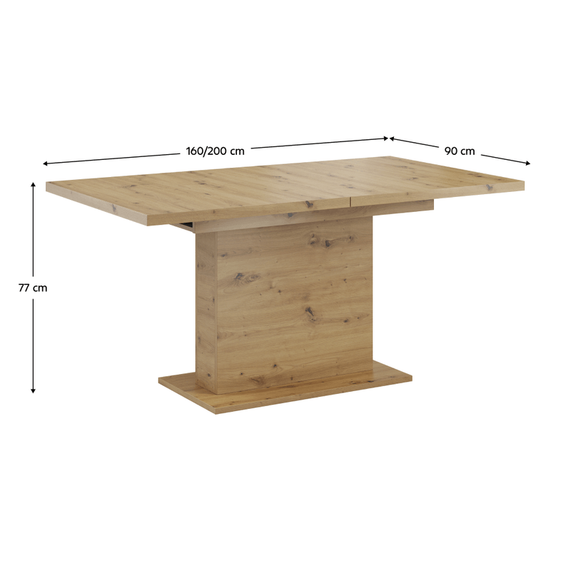 Casa si Gradina - Mobilier - Mese si birouri - Mese bucatarie si dining - Masa de sufragerie extensibila, stejar artisan, 160-200x90 cm, BOBA - Infinity.ro