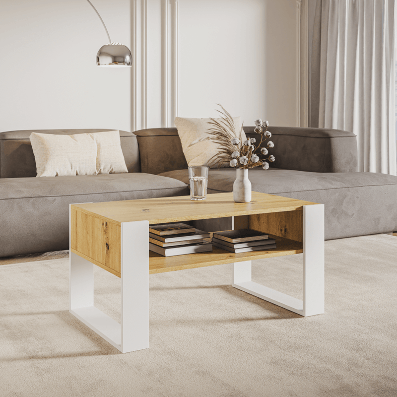 Casa si Gradina - Mobilier - Mese si birouri - Masute de cafea - Masa de cafea, stejar artisan/negru, CARA1 - Infinity.ro