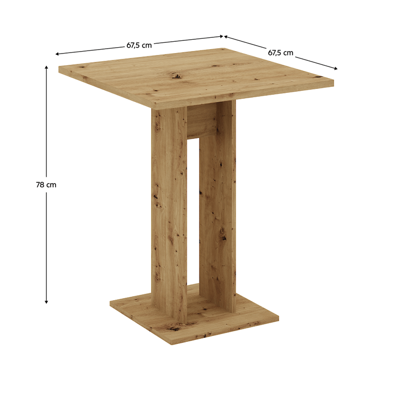 Casa si Gradina - Mobilier - Mese si birouri - Mese bucatarie si dining - Masa de sufragerie, stejar artisan, 67,5x67,5 cm, EVERET - Infinity.ro