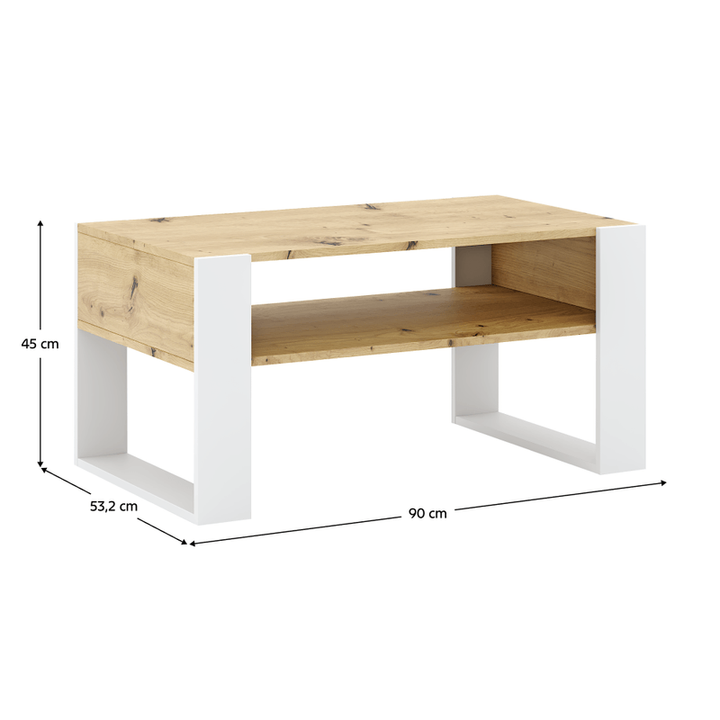 Casa si Gradina - Mobilier - Mese si birouri - Masute de cafea - Masa de cafea, stejar artisan/negru, CARA1 - Infinity.ro
