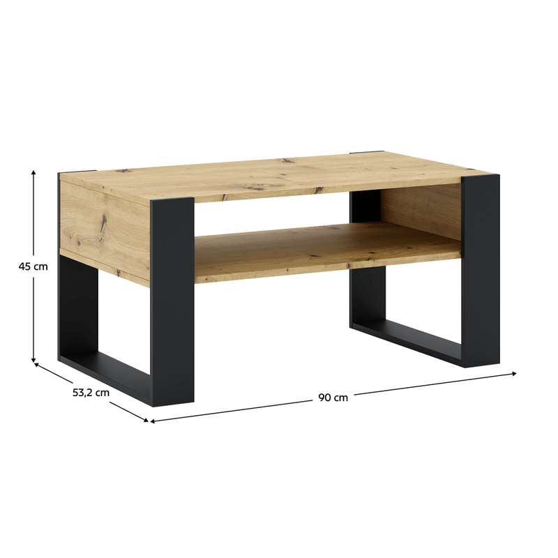 Casa si Gradina - Mobilier - Mese si birouri - Masute de cafea - Masuta de cafea, stejar artisan / neagra, CARA 1 - Infinity.ro